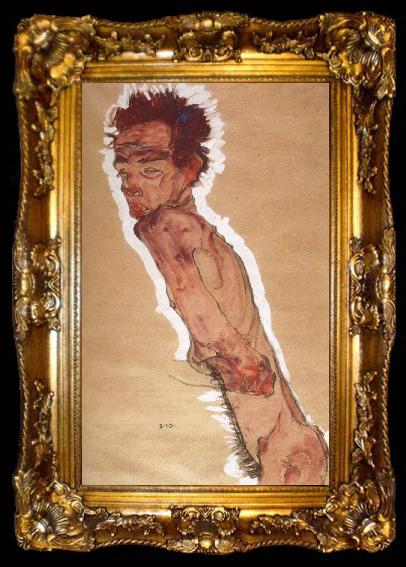 framed  Egon Schiele Naked Self-portrait, ta009-2